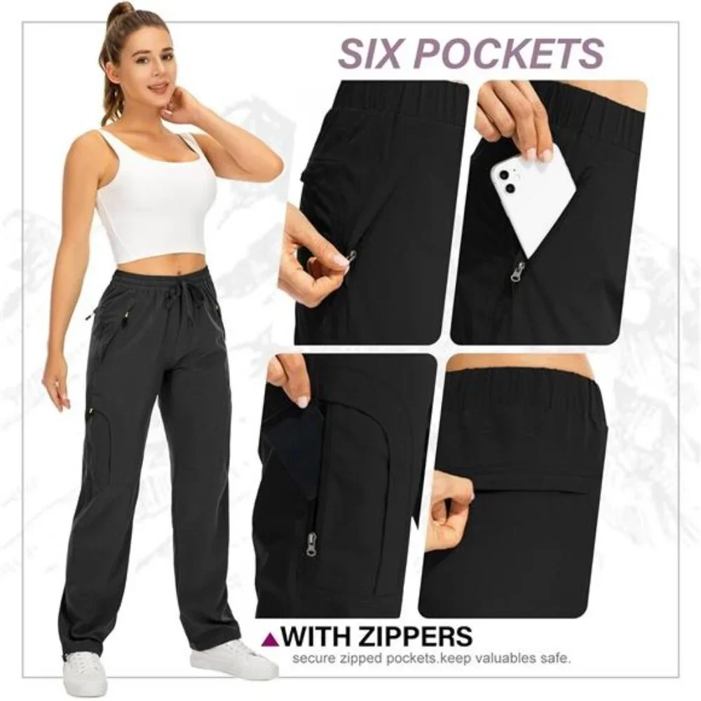 Women's‎ Hiking Pants Quick Dry UPF 50 Camping Work Cargo Pants Zipper Pockets